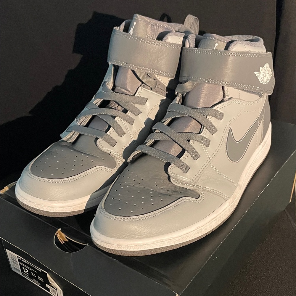 Nike Gray and White High-Top Sneakers
